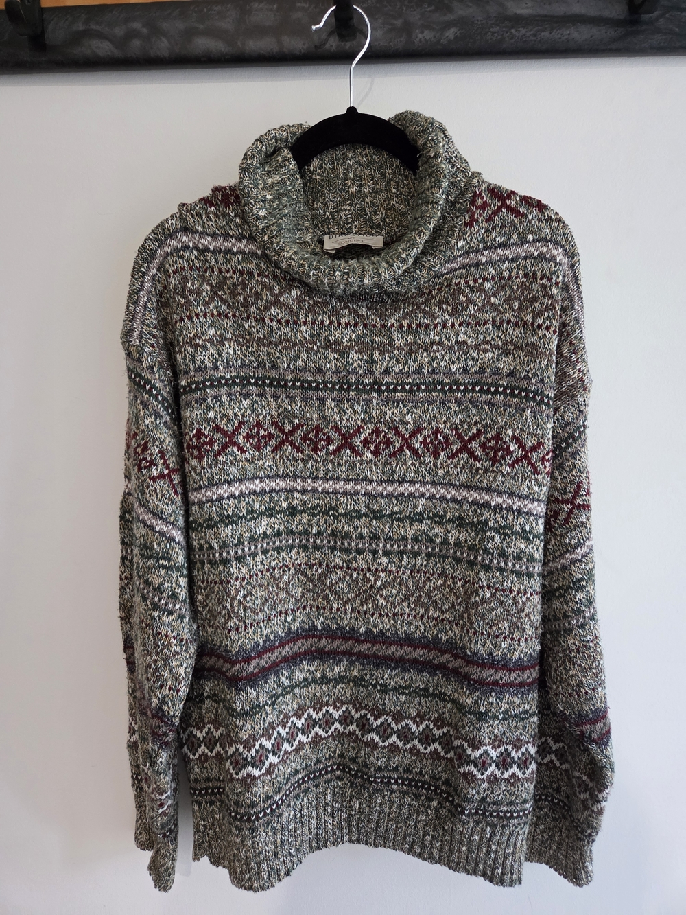 Women's Cozy Fair Isle Style 'Grandpa' Turtleneck Sweater